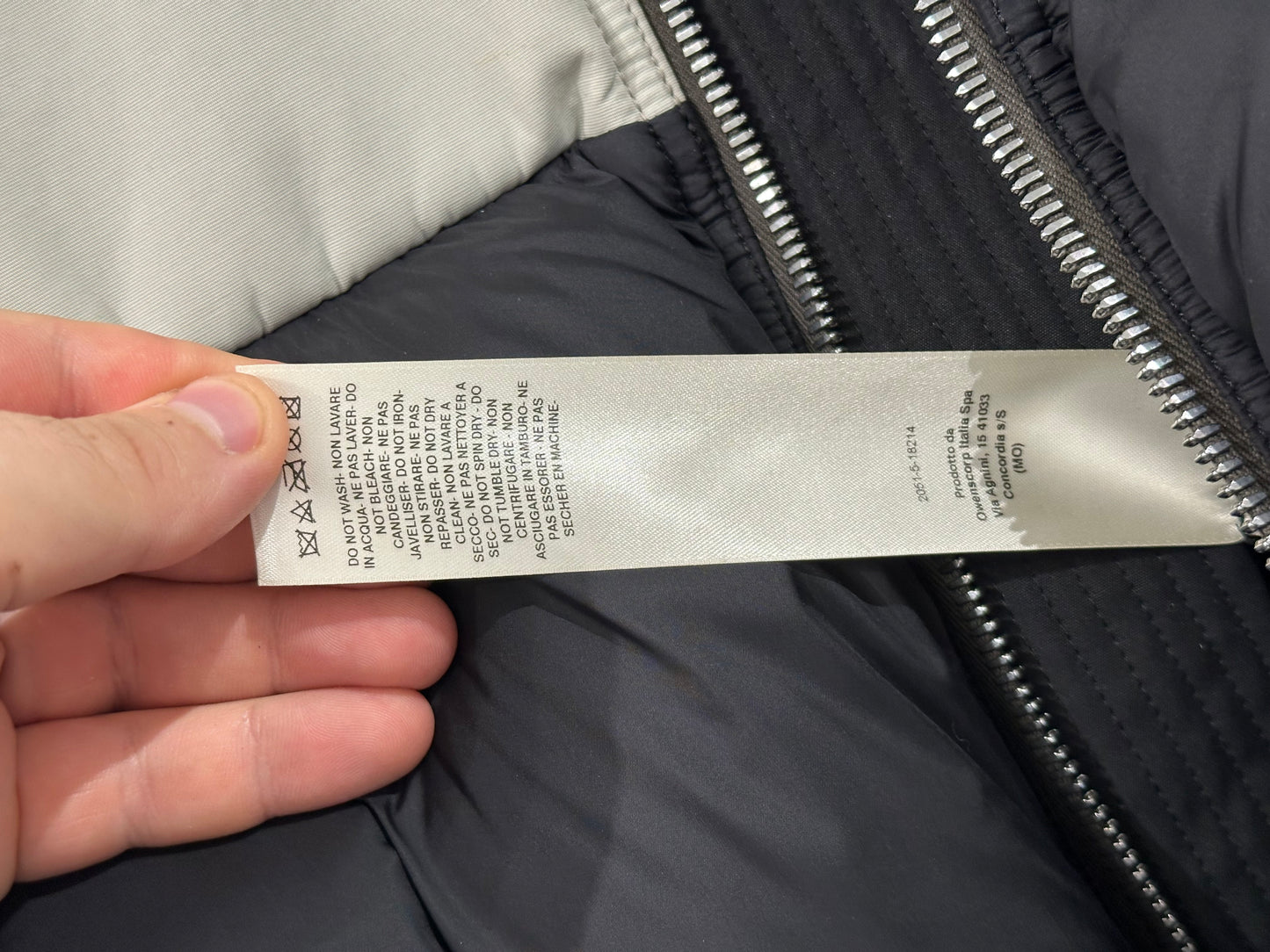 Rick Owens Gethsemane Colorblock Puffer Bomber Jacket Size 42IT
