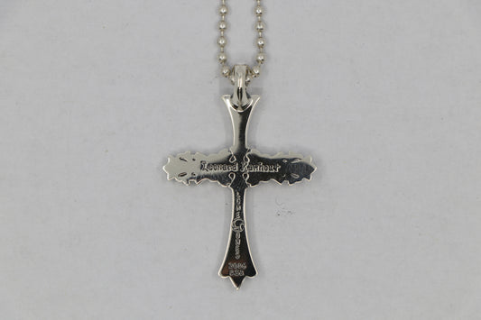 Lone Ones Chrome Cross Small Sterling Silver Pendant New | AVNTGRDNY NYC