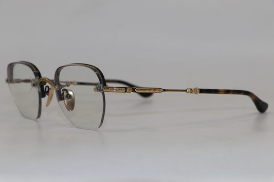 Chrome Hearts Frosted Antique Gold/Dark Tortoise Glasses