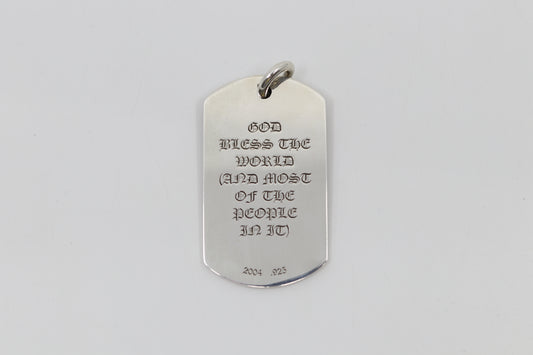 Chrome Hearts God Bless The World Dog Tag