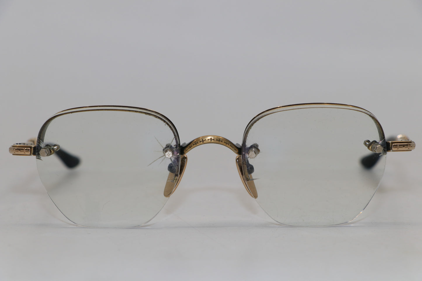 Chrome Hearts Frosted Antique Gold/Dark Tortoise Glasses