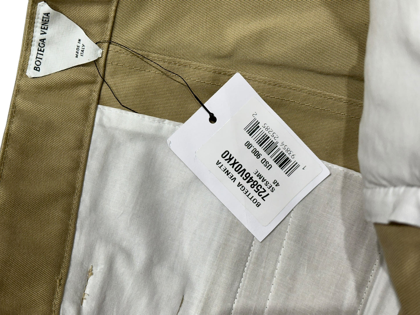 Bottega Veneta Woven Long Short Sesame Size 48