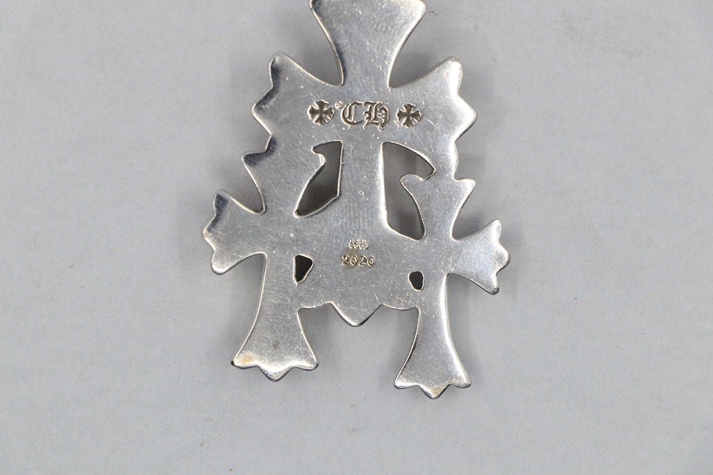 Chrome Hearts Triple Cross Pendant 18K White Gold Pavé Diamonds | AVNTGRDNY NYC