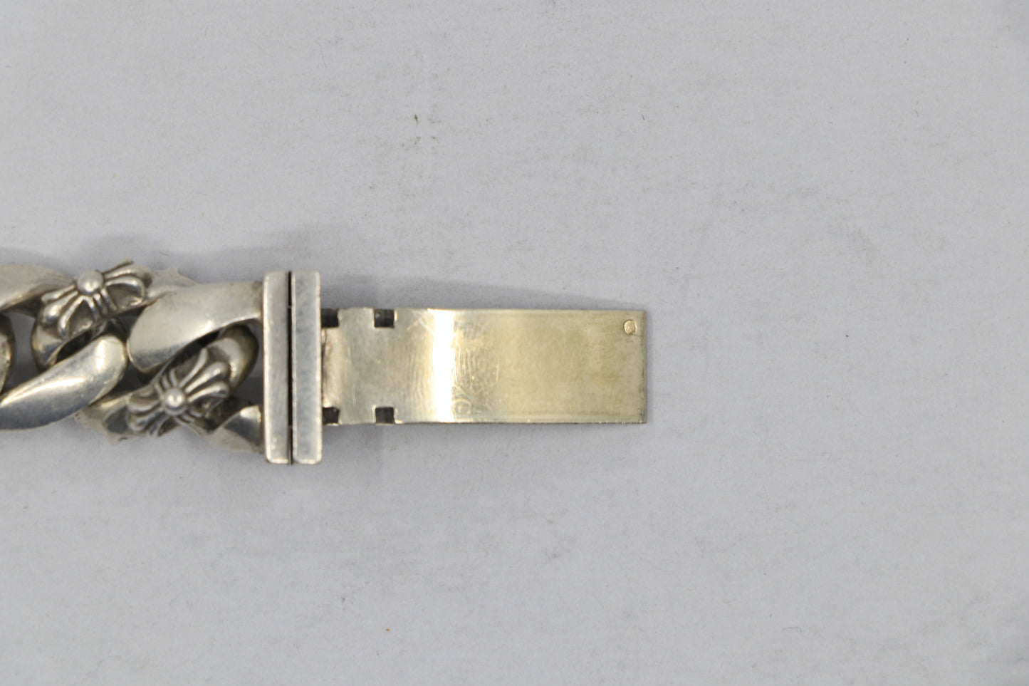 Chrome Hearts Dagger ID Fancy Link Bracelet Sterling Silver with Factory Pavé Diamonds | AVNTGRDNY NYC