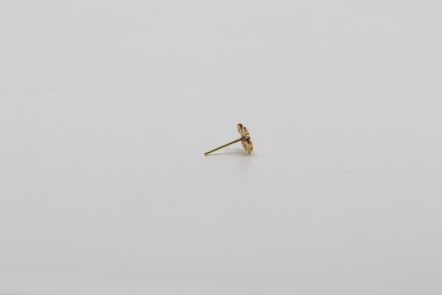 Chrome Hearts 22K Gold with Emerald CH Plus Studded Earring