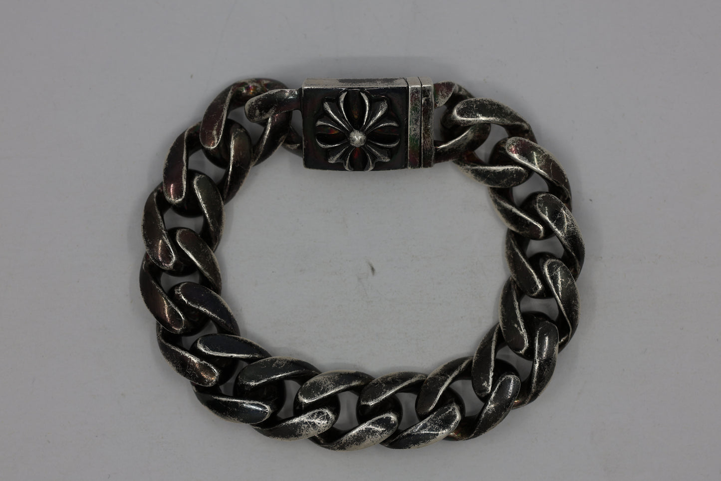 Chrome Hearts Box ID Classic Link Bracelet Black Rhodium 15 Links | AVNTGRDNY NYC
