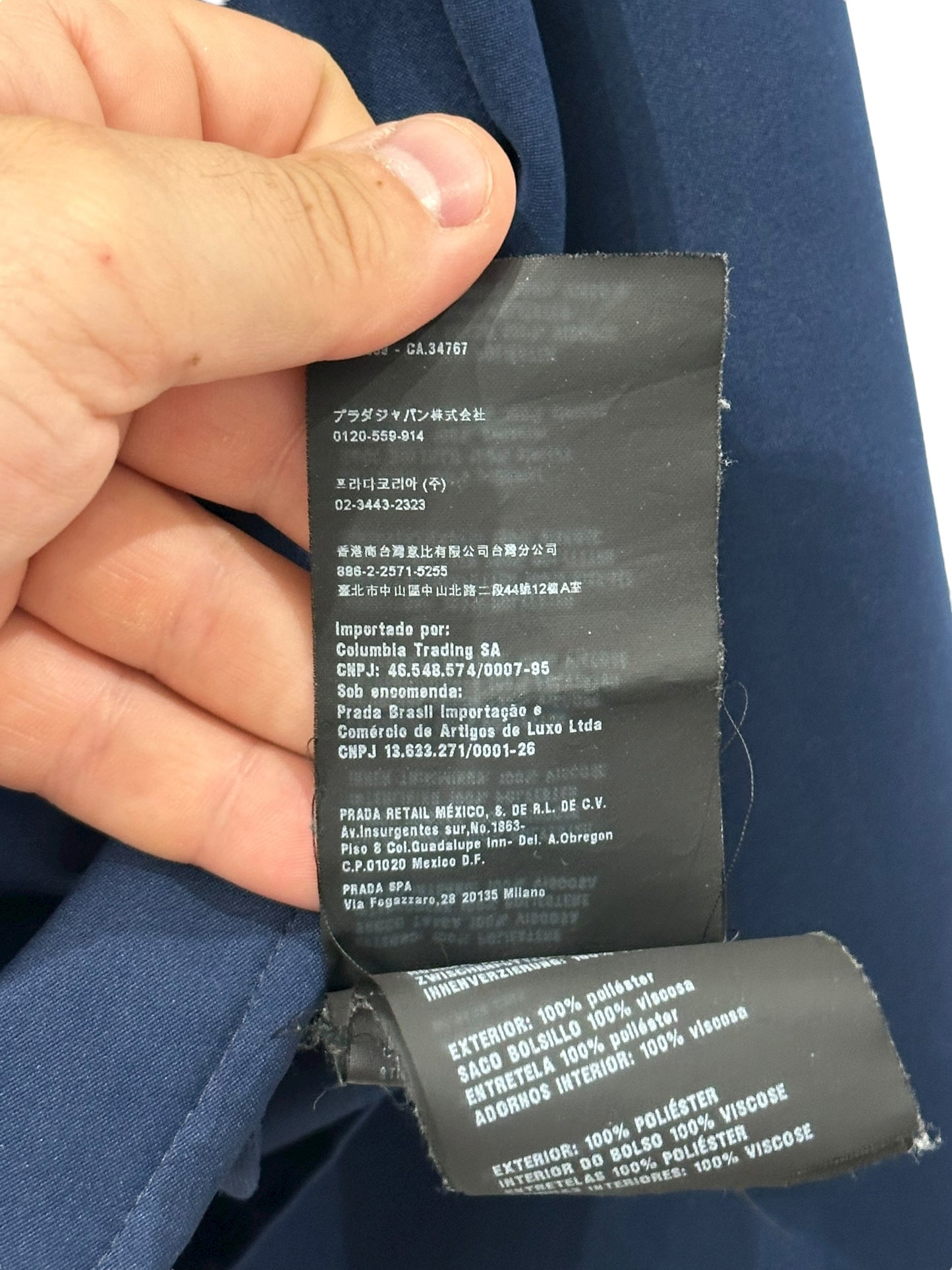 Prada Colorblock Denim Jacket Size 50