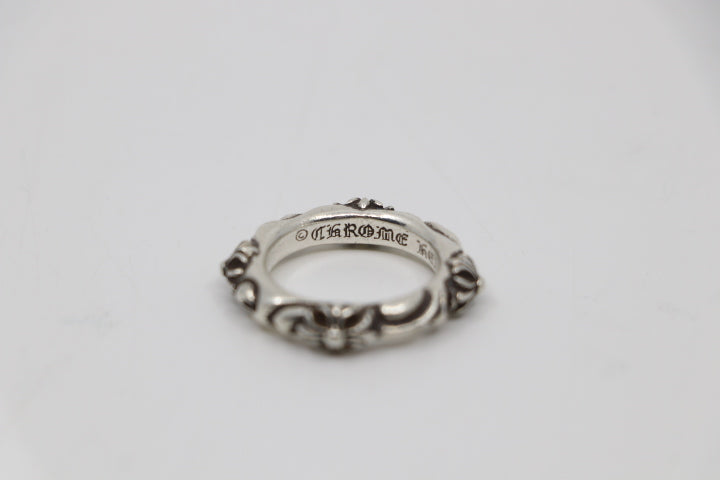 Chrome Hearts Cross/Scroll Ring .925 Sterling Silver Size 9 US