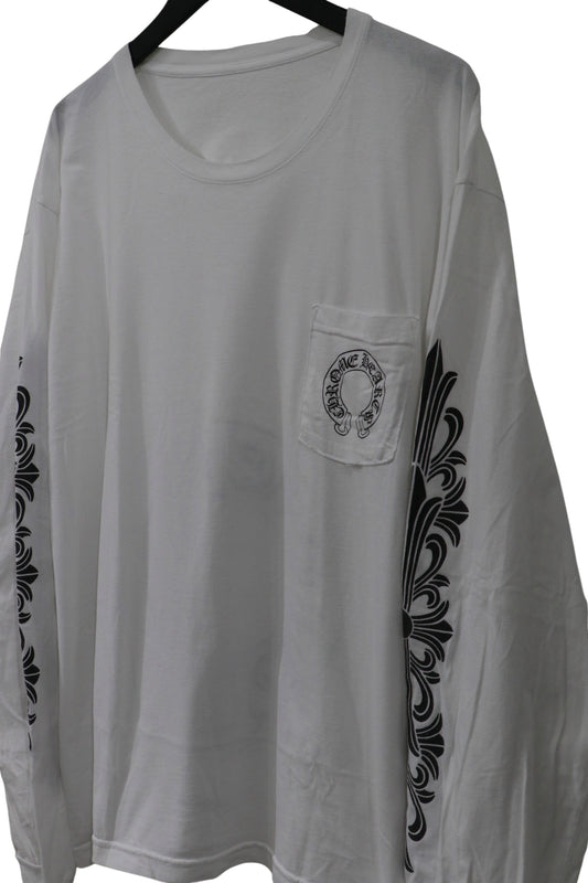 Chrome Hearts Floral Horseshoe Long Sleeve T-Shirt White/Black Size XXL| AVNTGRDNY NYC