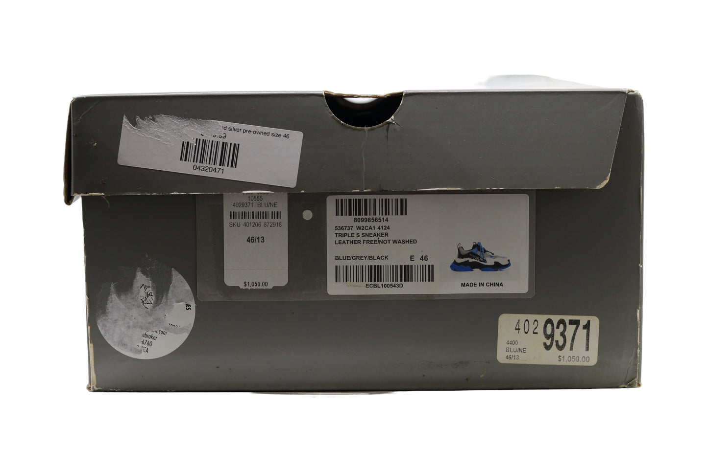 Balenciaga Triple S Sneaker Black/White/Grey/Blue Size 46