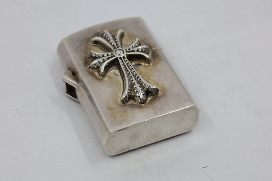 Chrome Hearts Cross Lighter with Natural Pavé Diamonds Aftermarket Set | AVNTGRDNY NYC