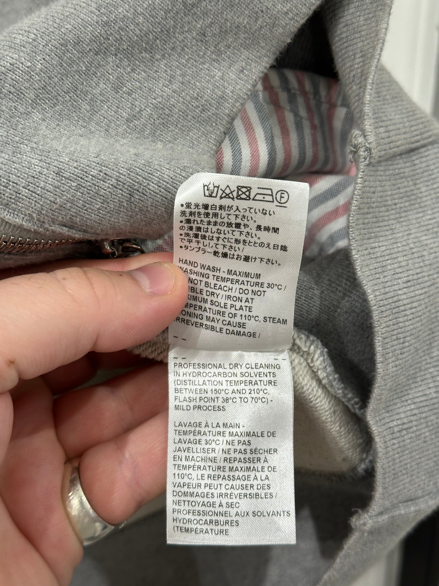 Thom Browne 4 Bar Zip Up Size 6