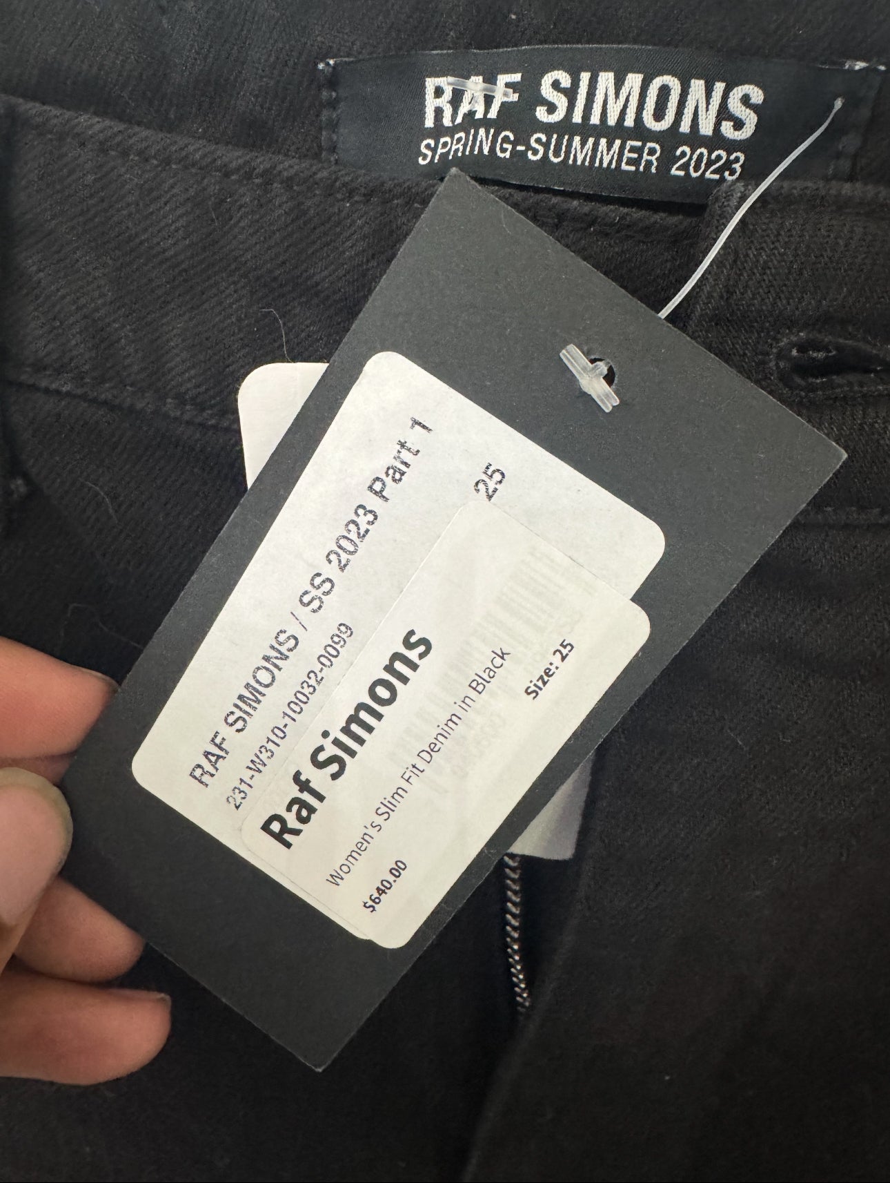 RAF Simons F/W 2023 Black Denim Jeans Size 25