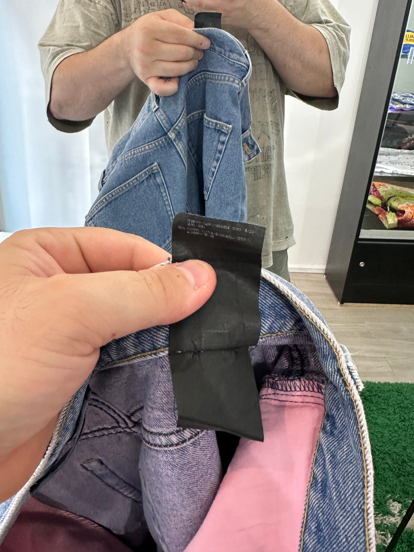 Balenciaga 5 Pocket Regular Fit Jean Overdye Pink Blue Size 31
