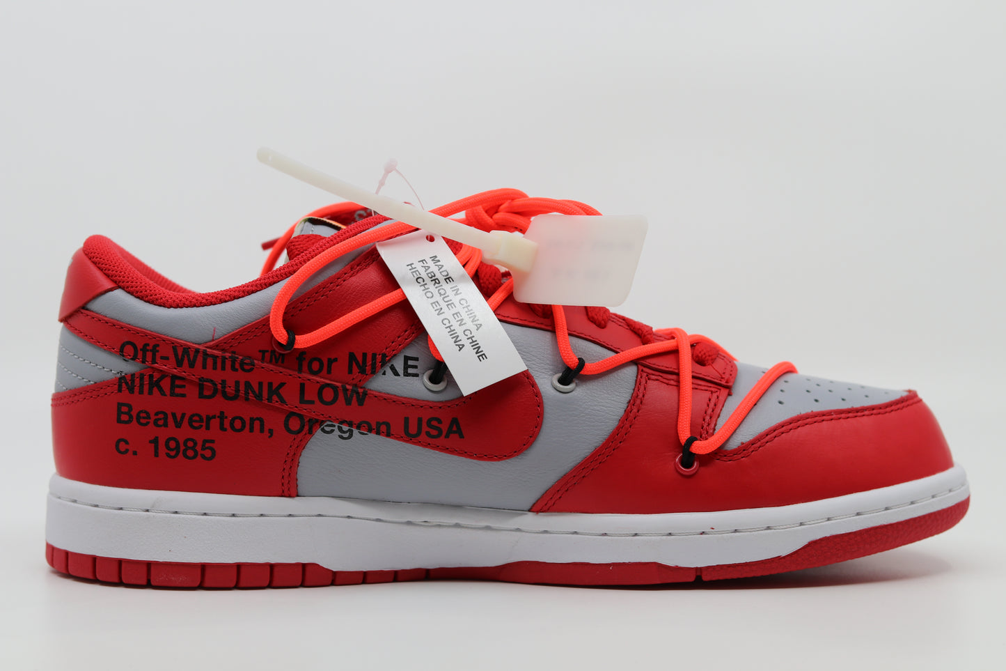Nike Dunk Low x Off-White University Red Size 11 New
