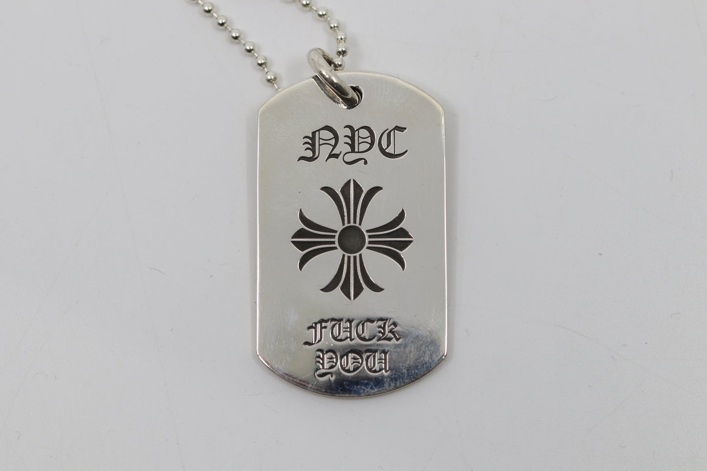 Chrome Hearts NYC Fuck You Dog Tag