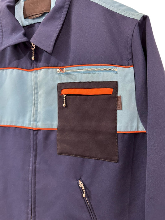 Prada Colorblock Denim Jacket Size 50