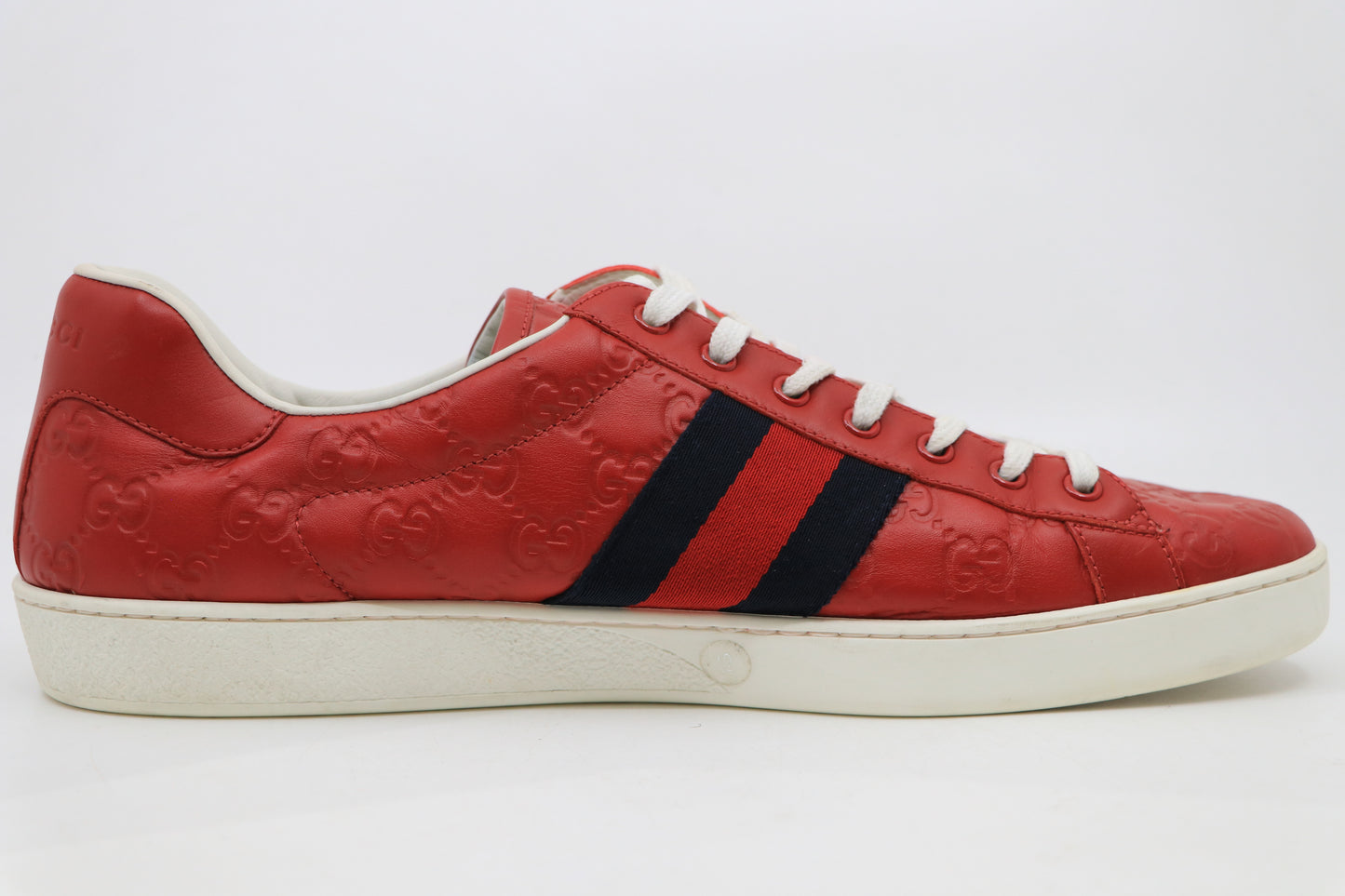 Gucci Ace Sneakers Red All Over Monogram Sz 12