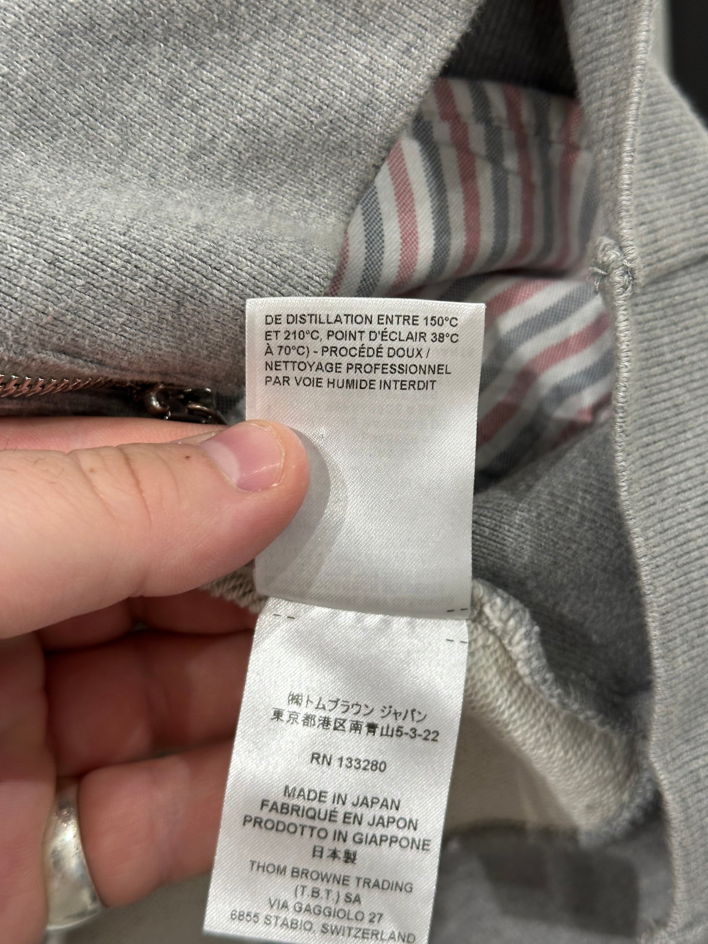 Thom Browne 4 Bar Zip Up Size 6