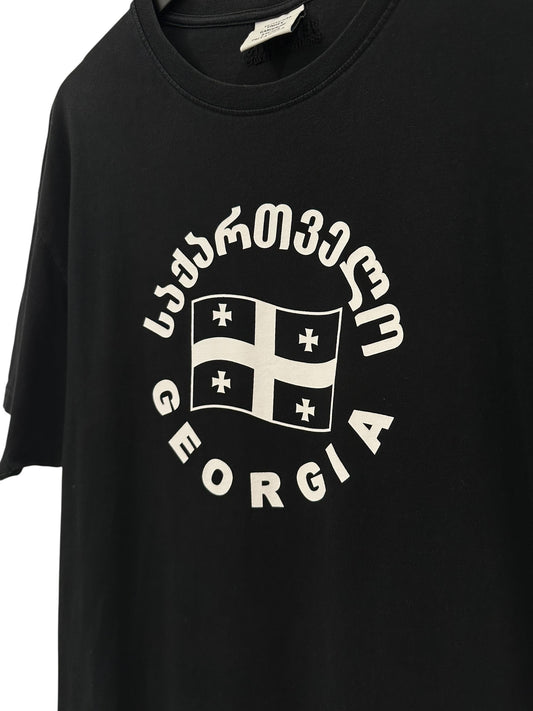 Vetements Georgia Flag T-shirt Black Size XS