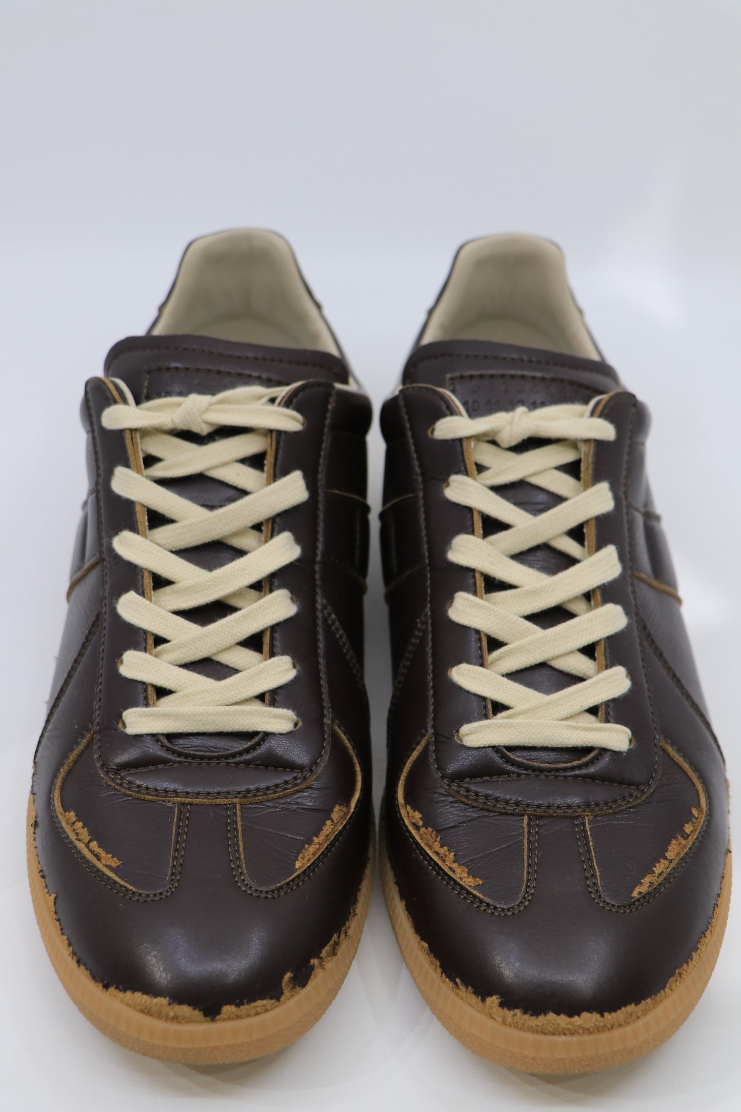 Maison Margiela Brown Distressed Replica Sneaker Size 43