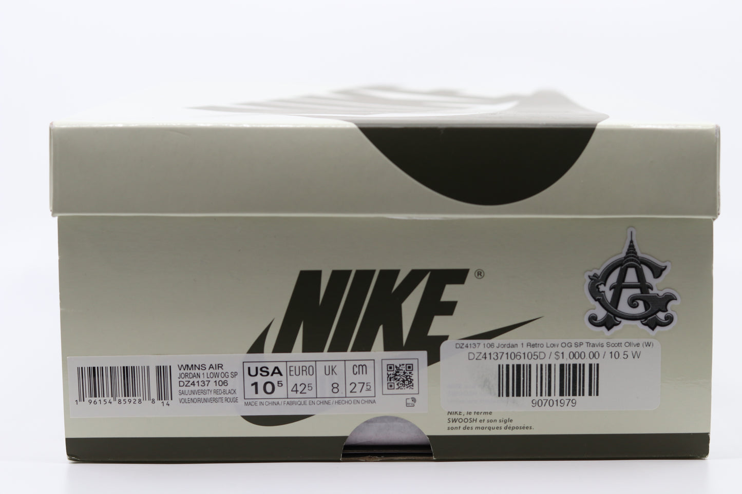 Air Jordan 1 Low Travis Scott Olive Size 10.5W (9M)