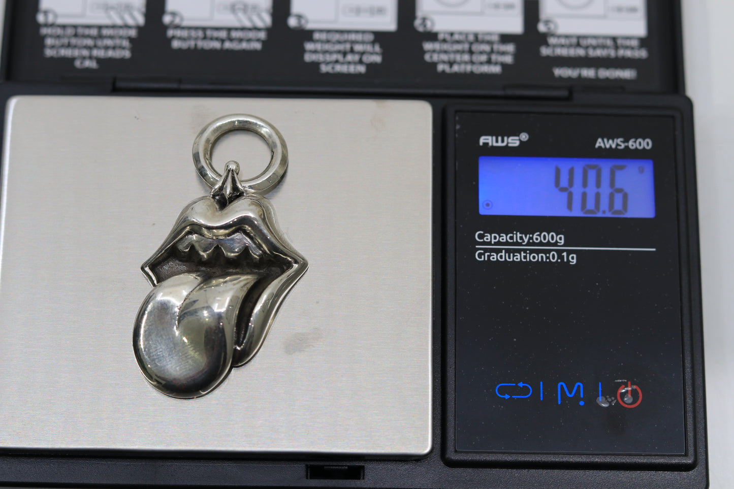 Chrome Hearts Rolling Stones Lip and Tongue Pendant Large