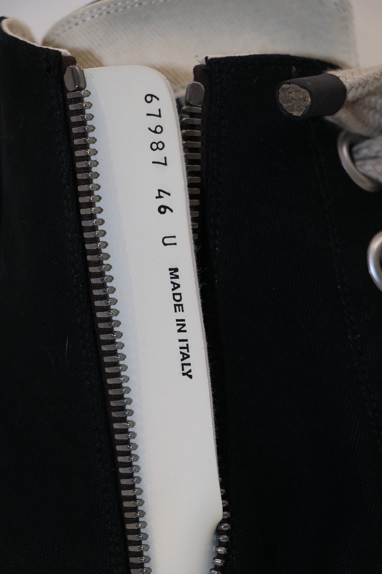 Rick Owens Black Jumbo Lace Abstract Sneaker Size 46