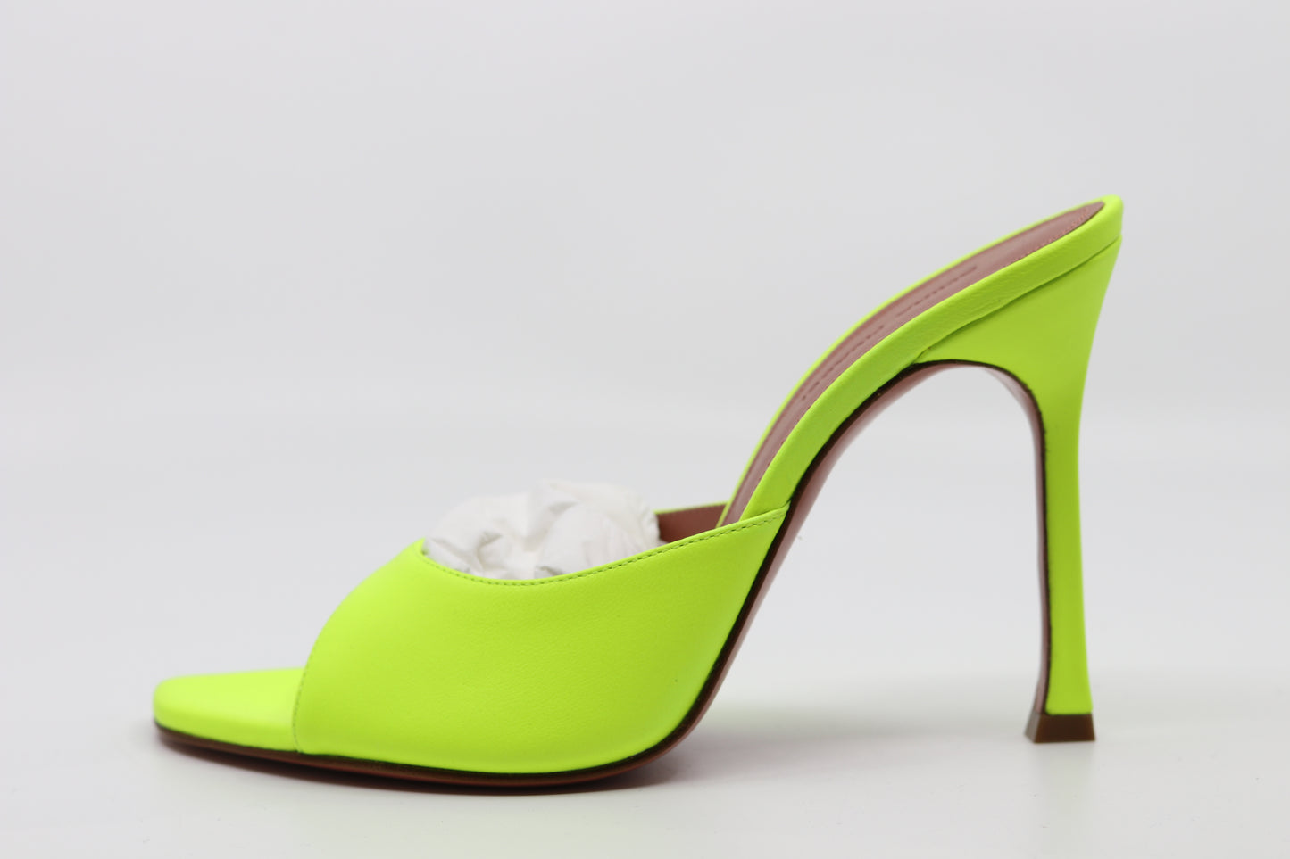 Amina Muaddi Alexa Slipper Fluroscent Yellow Size 37 New