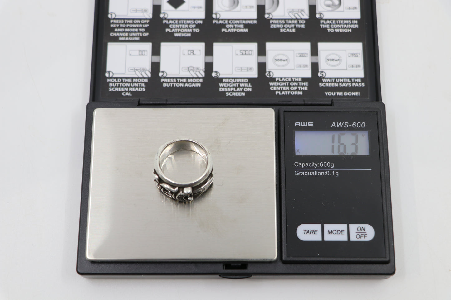 Chrome Hearts Factory Set Diamond Dagger Ring Size 8