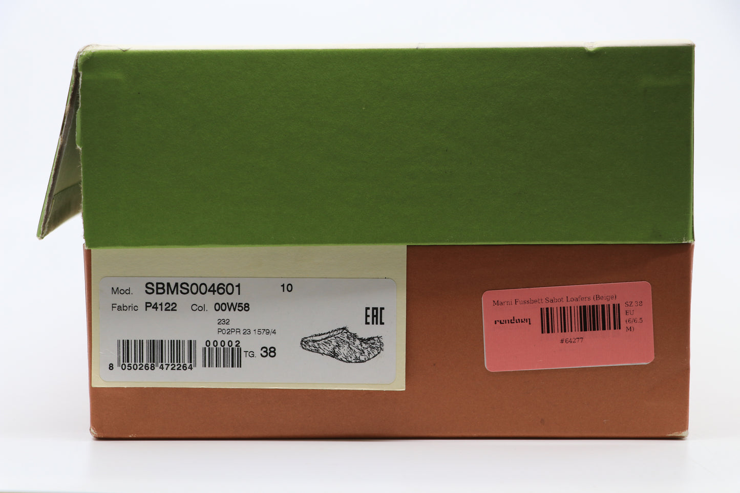 Marni Fussbett Long Hair Calfskin Sabot In Soft Beige Size 38