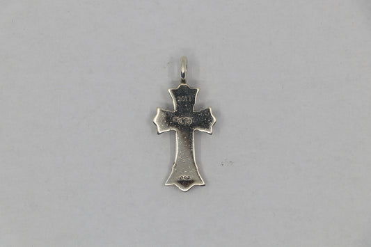 Chrome Hearts Double Cross Charm Pave Diamond Sterling Silver New | AVNTGRDNY NYC
