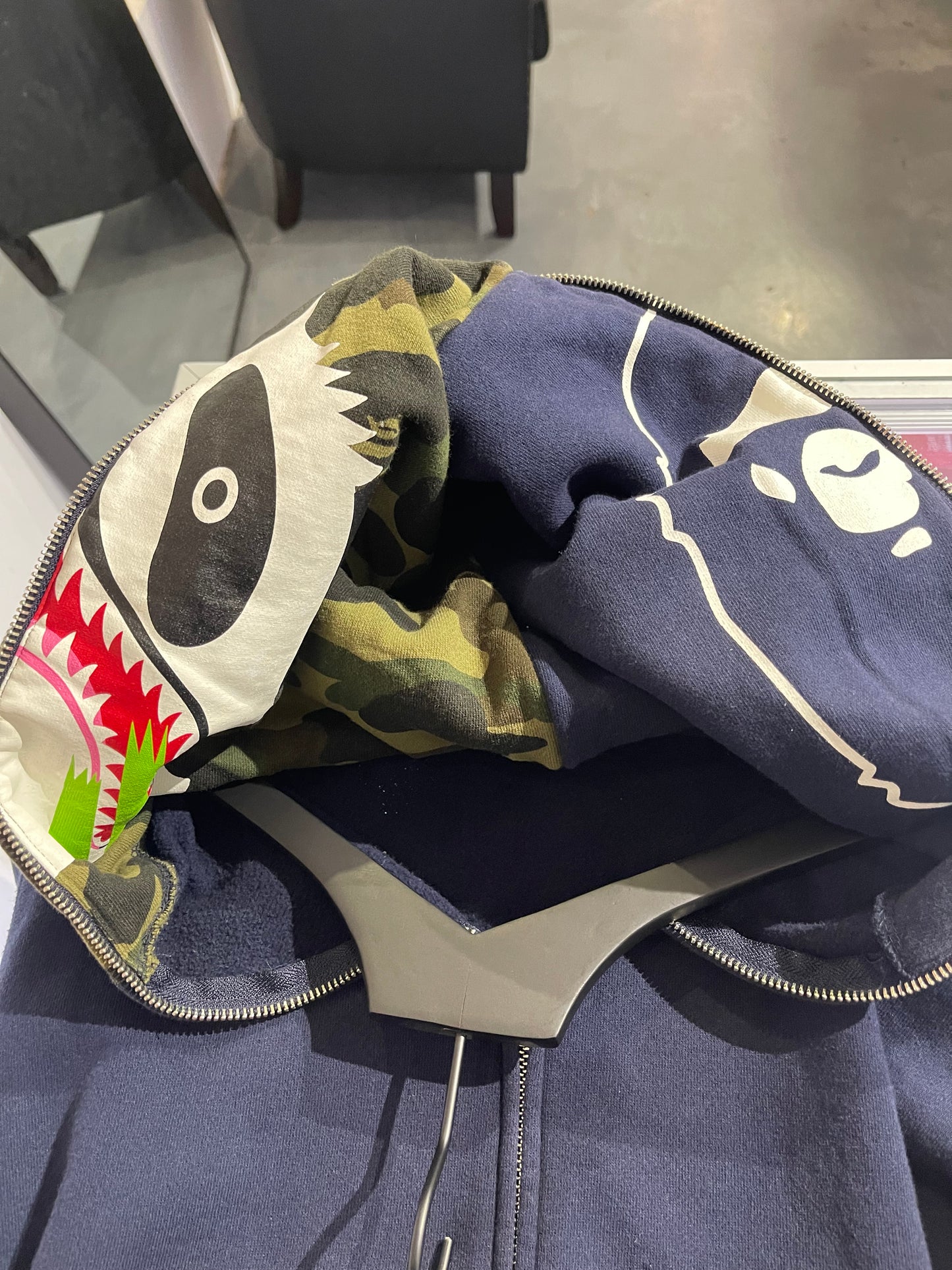 Bape Shark/Tiger Zip Up Hoodie Size L
