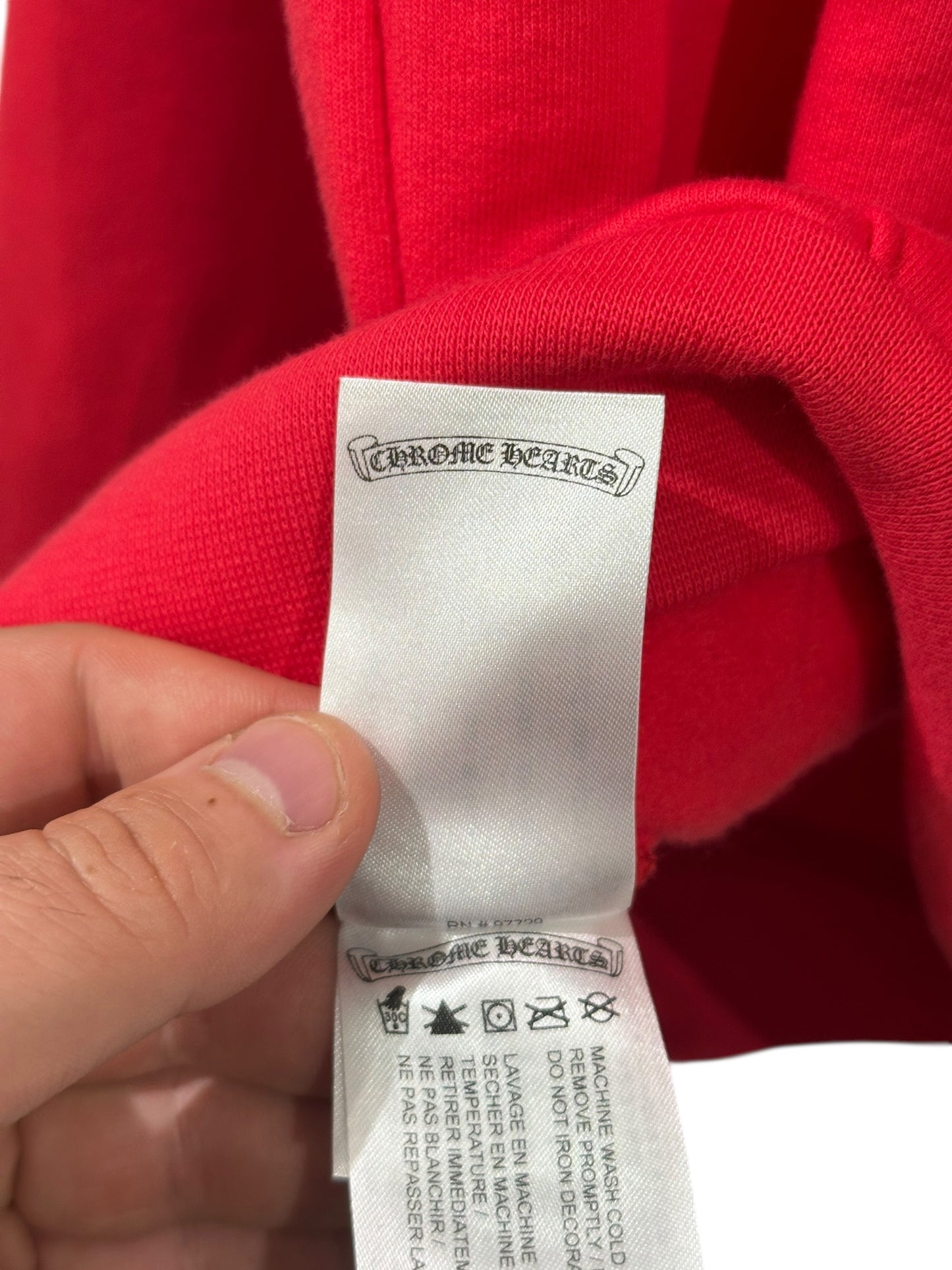 Chrome Hearts Online Exclusive Scroll Logo Hoodie Red Size XL