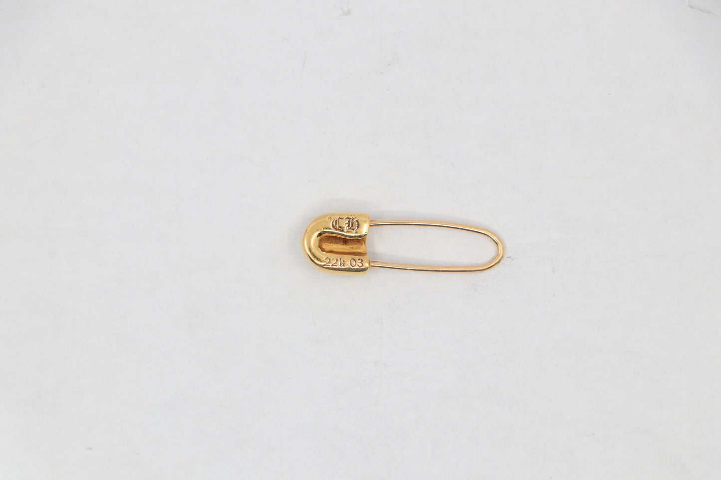 Chrome Hearts 22K Gold Safety Pin Earring Single Diamond| AVNTGRDNY NYC