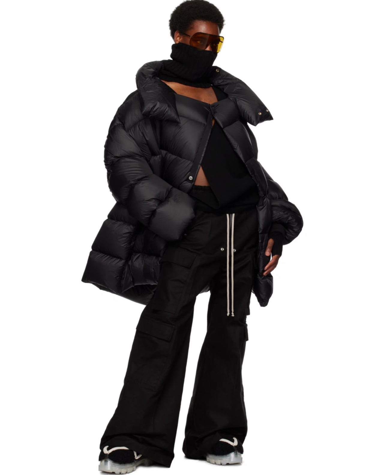 Rick Owens Black Jumbo Drella Down Coat Size 56
