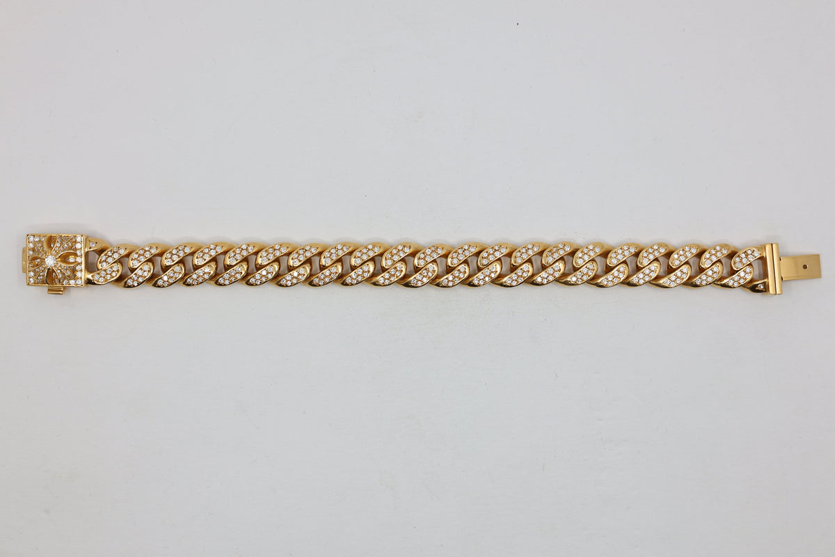 Inside a Rare Chrome Hearts 22K Gold CH X Box ID Bracelet with Pavé Diamonds