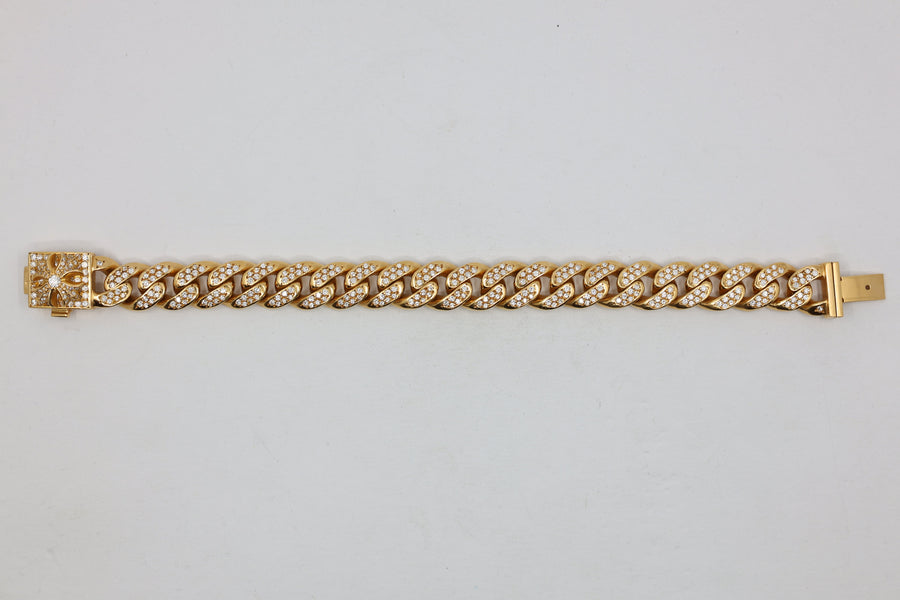 Inside a Rare Chrome Hearts 22K Gold CH X Box ID Bracelet with Pavé Diamonds