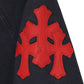 Chrome Hearts Paper Jam Hoodie Navy XL Cotton Leather Cross Patch | AVNTGRDNY NYC