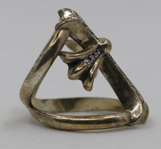 Chrome Hearts Silver Infinity Ring with Pave Diamonds Size 10 | AVNTGRDNY NYC