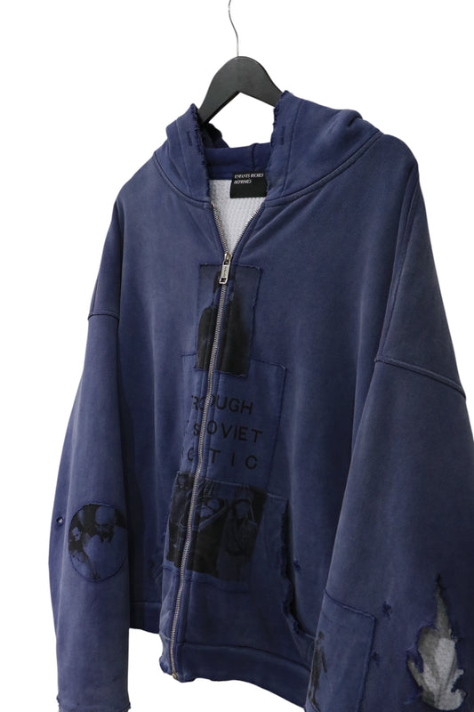 Enfants Riches Déprimés Soviet Arctic Assemblage Thermal Lined Zip Up Hoodie Size L| AVNTGRDNY NYC
