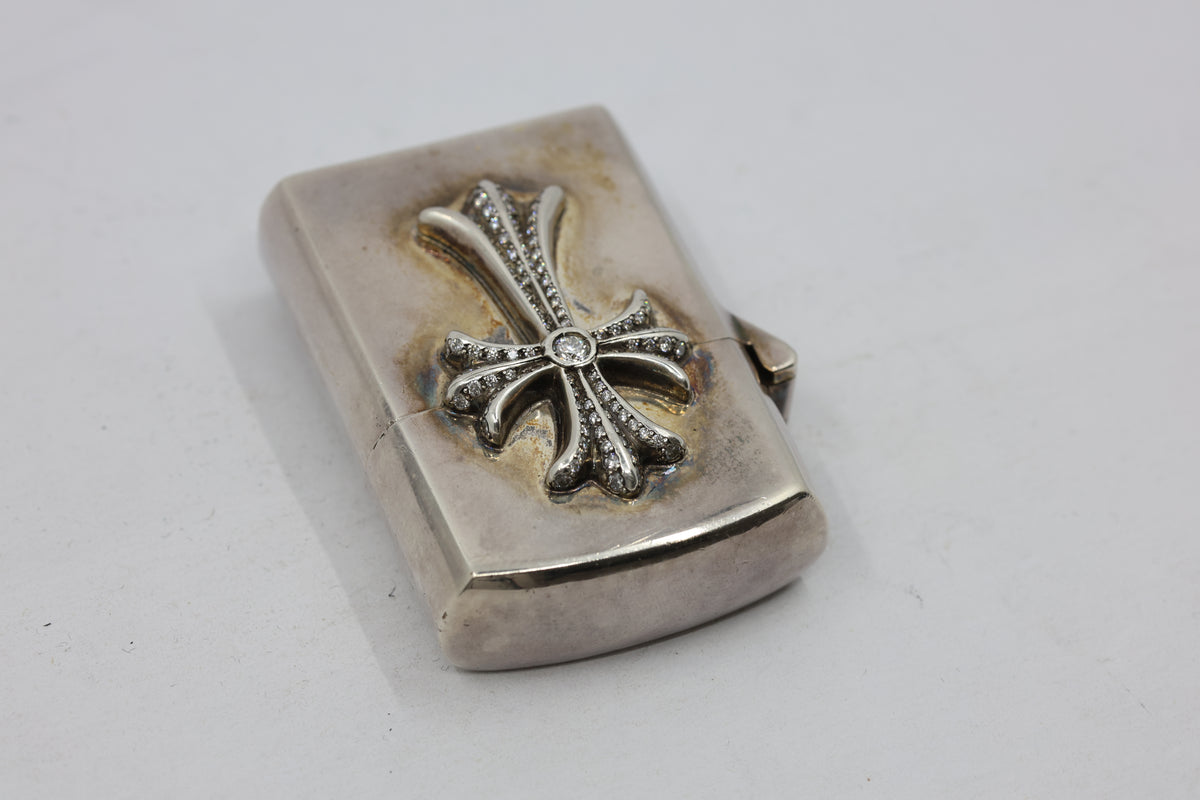 Chrome Hearts Cross Lighter with Natural Pavé Diamonds Aftermarket Set | AVNTGRDNY NYC