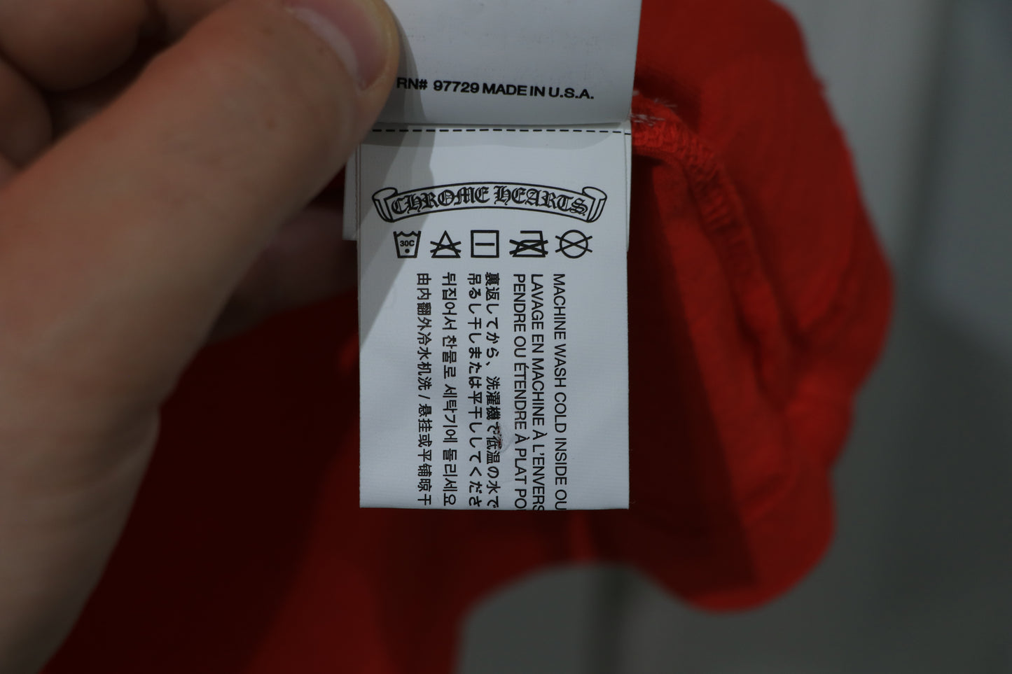 Chrome Hearts Matty Boy Chomper Race Flag T-Shirt Red Size XXL Cotton | AVNTGRDNY NYC