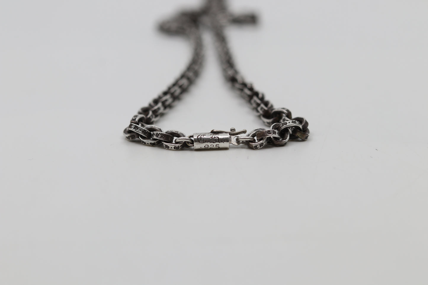 Chrome Hearts Diamond Filigree Pendant with 30” Paper Chain