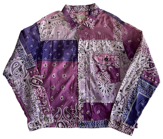 Kapital 2019 SS Gauze Bandana Patchwork 1st Jacket Purple