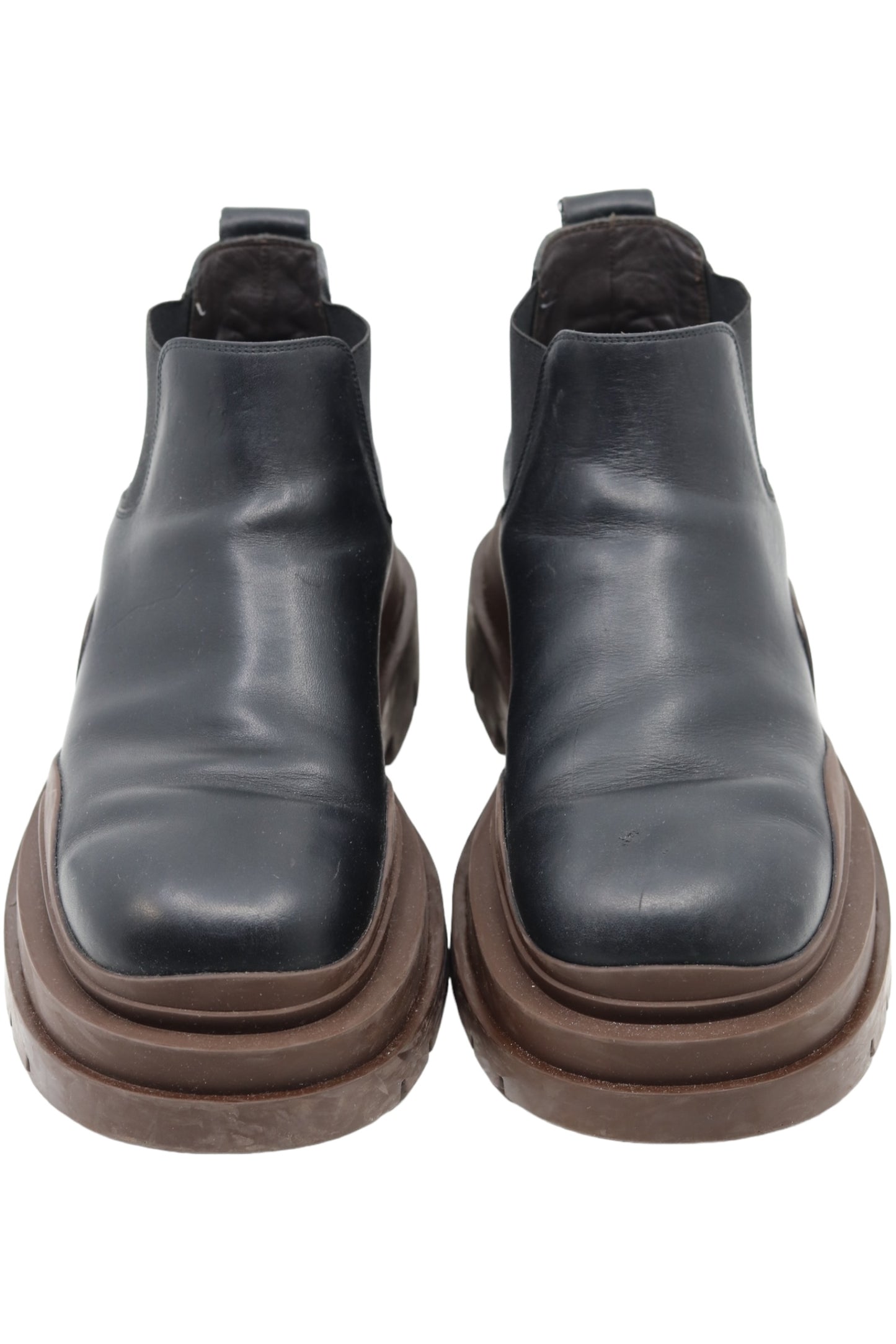 Bottega Veneta Black Leather Tire Boot Size 41.5