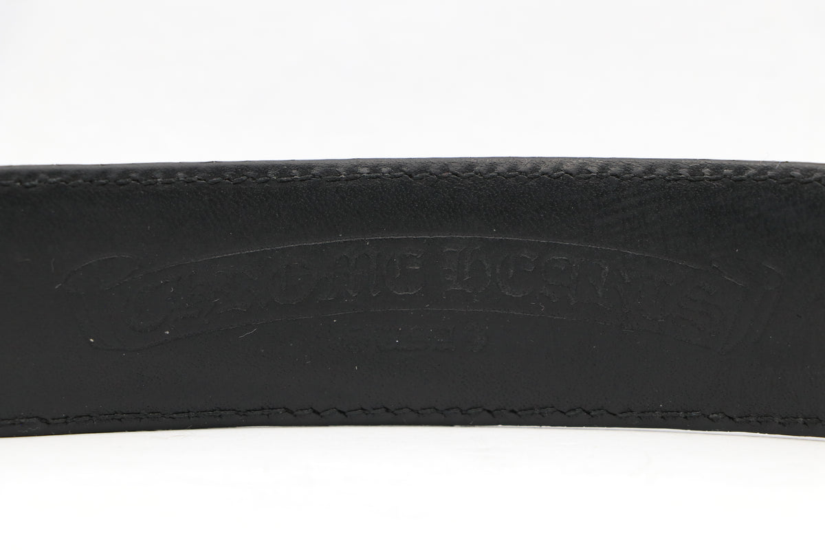 Chrome Hearts Double Roller Belt Black Leather Size 36| AVNTGRDNY NYC