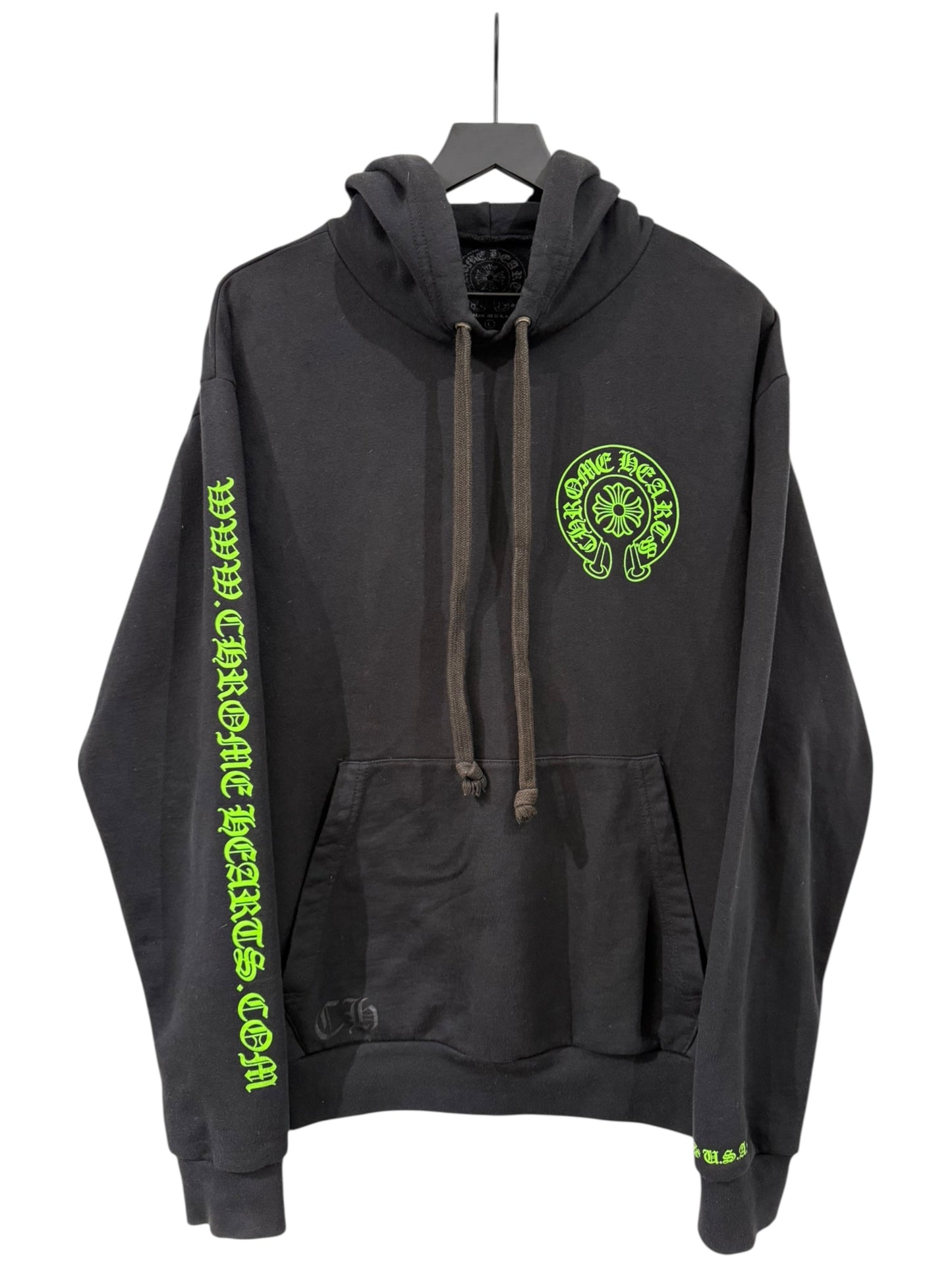 Chrome Hearts Signed Friends and Family Hoodie with Leather Patches and Silver Hardware Size L