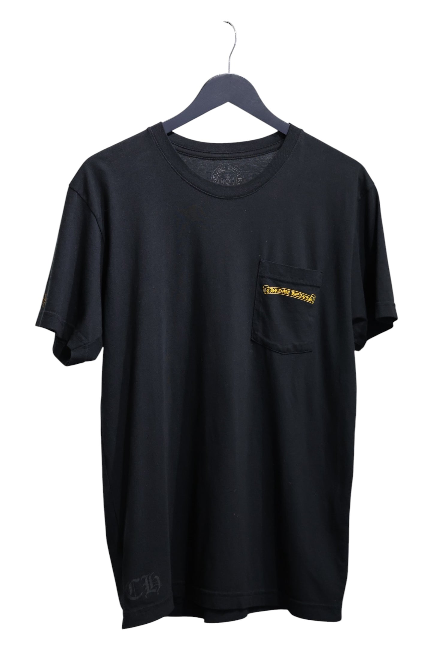 Chrome Hearts Black & Yellow Plus Cross Pocket T-Shirt Size L | AVNTGRDNY NYC