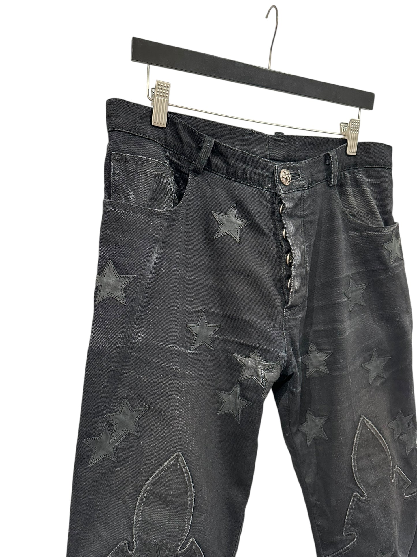 Chrome Hearts Fleur Knee Star Patch Jeans Size 33